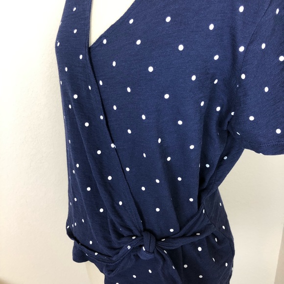 Old Navy Blue Polka Dot Faux Wrap Sweater - Picture 2 of 5